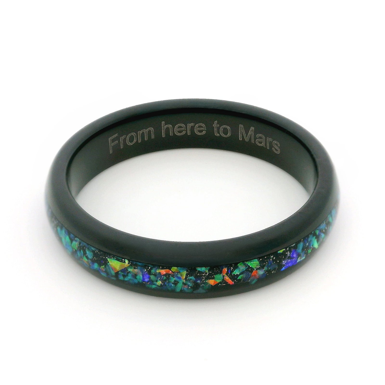 The Black Opal 4mm Wonder Ring Size O - Clearance 1189