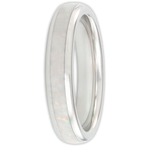 The White Gold White Opal 4mm Wonder Ring