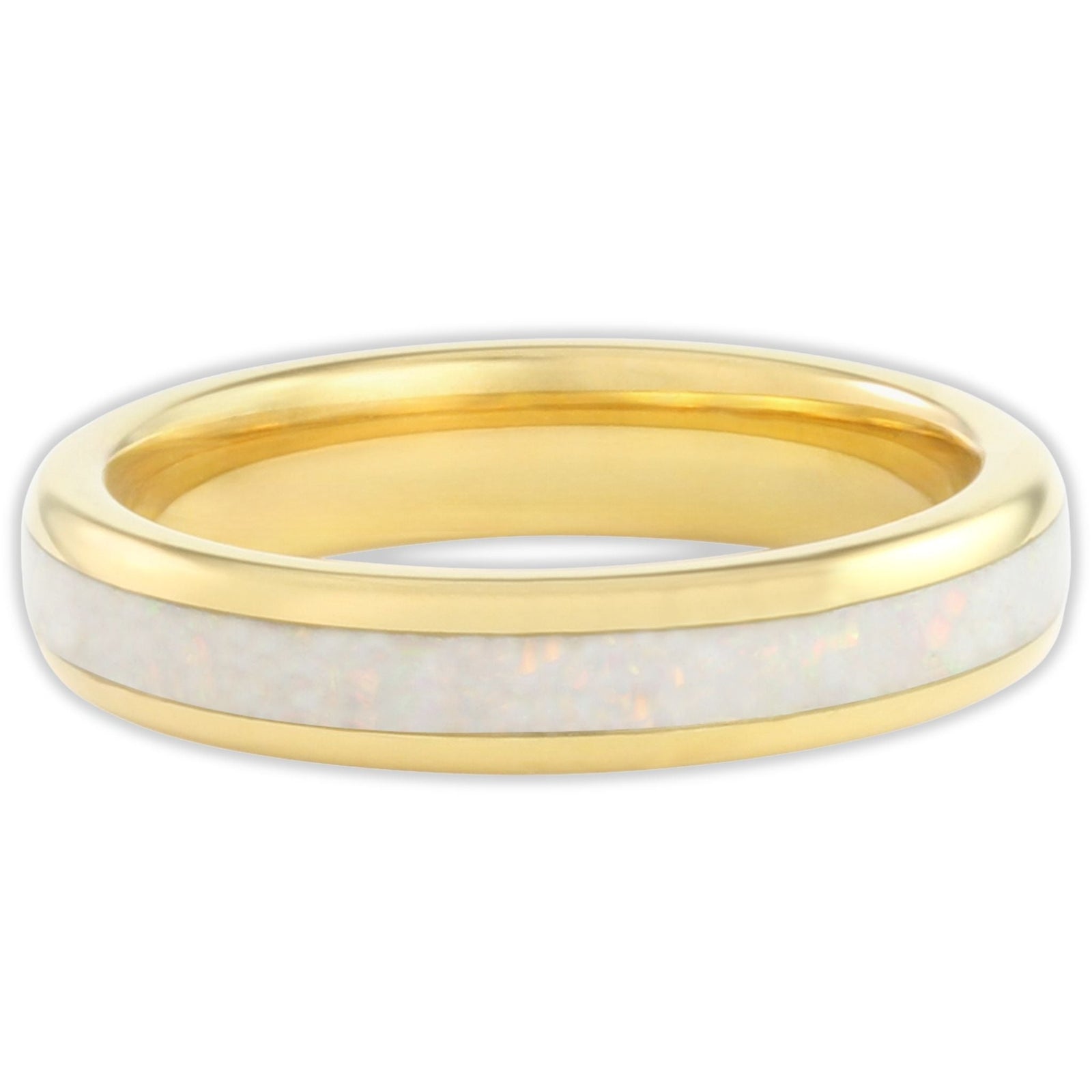 The Golden White Opal 4mm Wonder Ring Size U - Clearance 1132