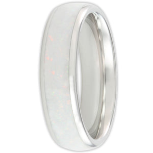The White Gold White Opal 6mm Wonder Ring