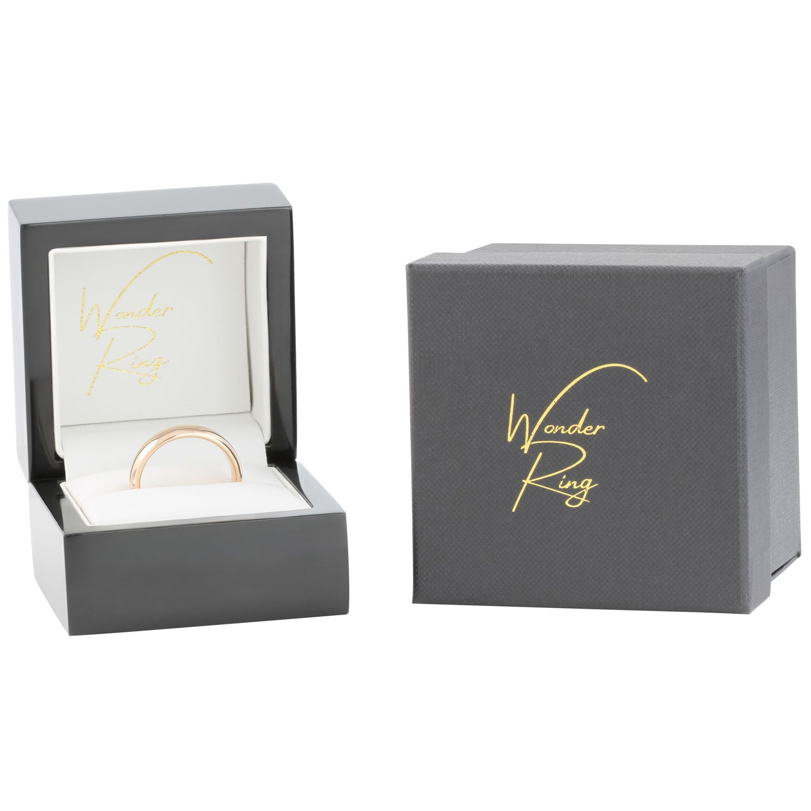 Rose gold tungsten 6mm ring presented in gift box