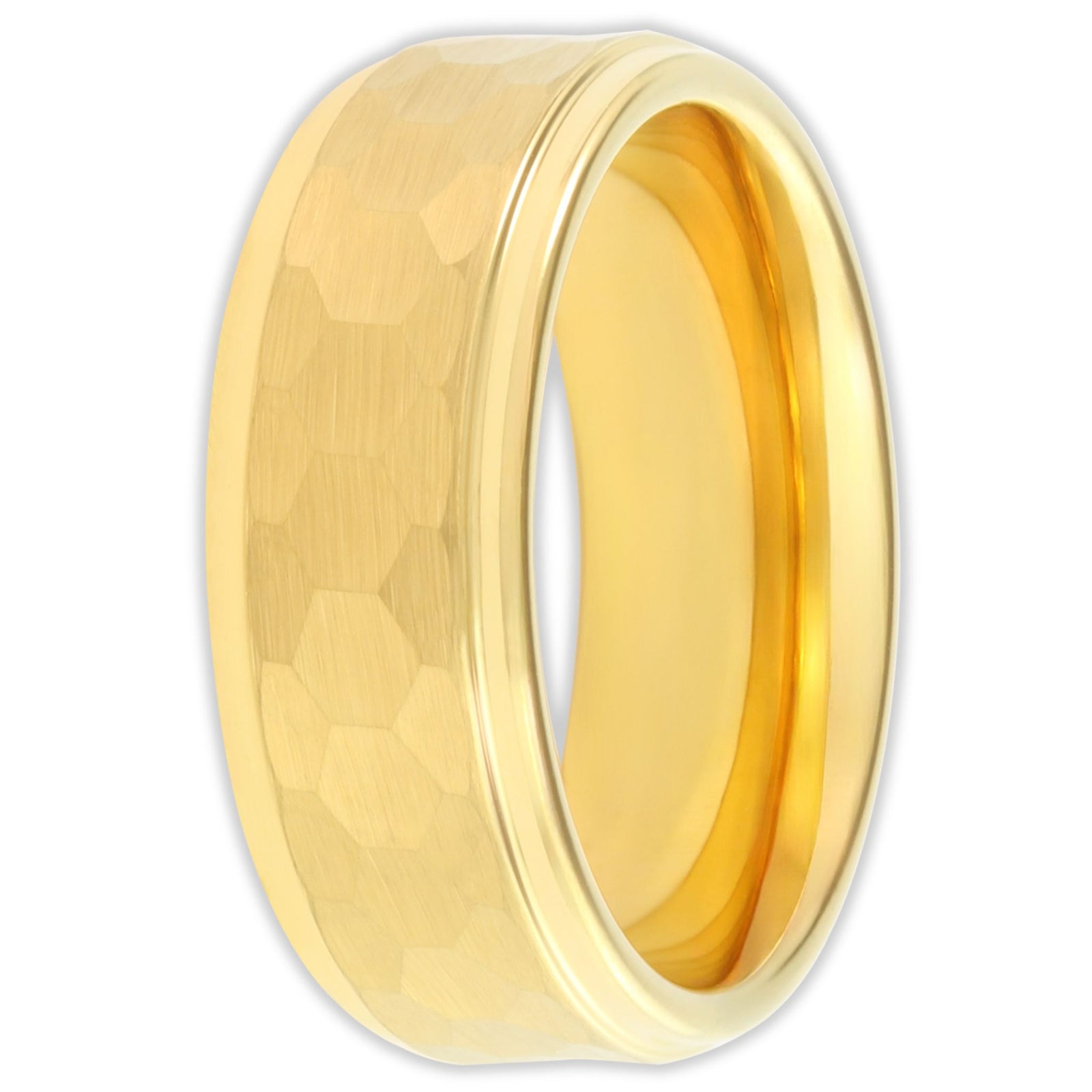 Gold Matt Panelled 8mm Wonder Ring
