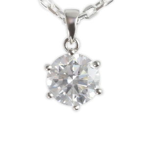 White Gold 3ct Round Moissanite Silver Dazzle Pendant Necklace