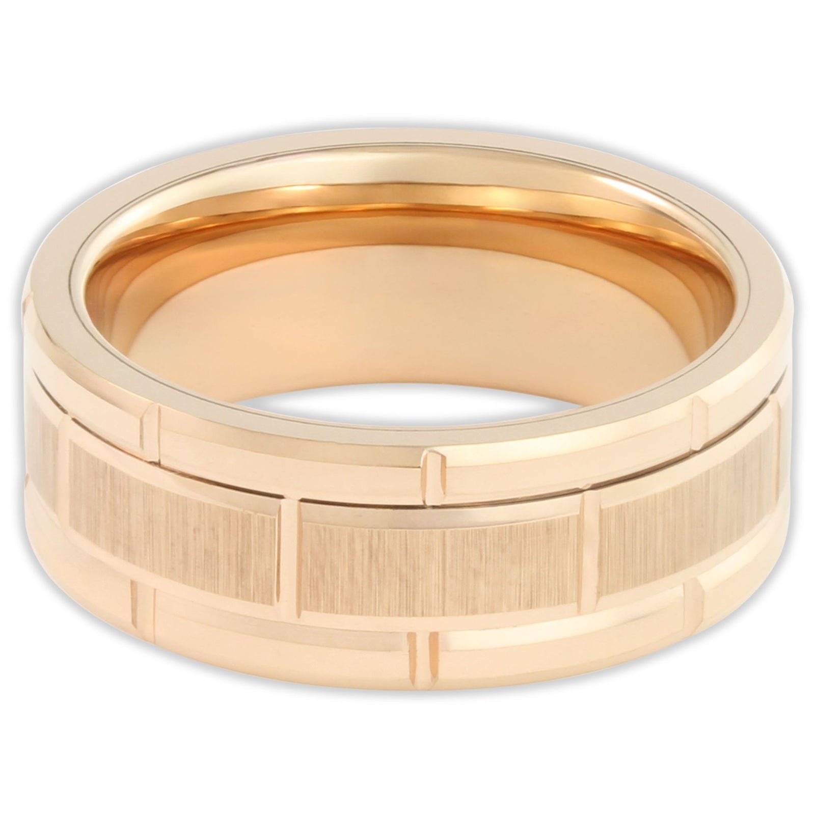 Rose Gold Bricked 8mm Wonder Ring