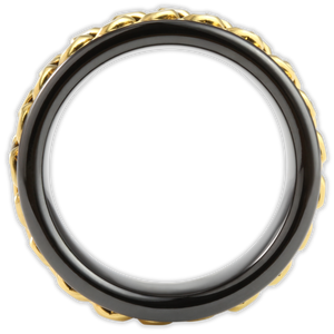 Black with Gold Rotating Chain 8mm Wonder Ring