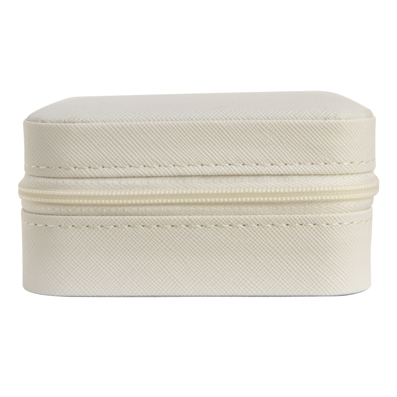 White Medium Zipped Travel Jewellery Box