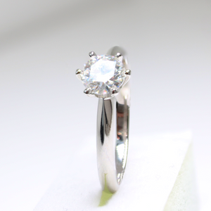 Sterling Silver 1ct Moissanite Solitaire Dazzle Ring