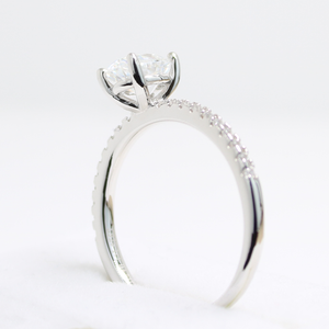 White Gold 1ct Oval Moissanite Slimline Dazzle Ring