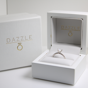 White Gold 1ct Heart Moissanite Slimline Dazzle Ring