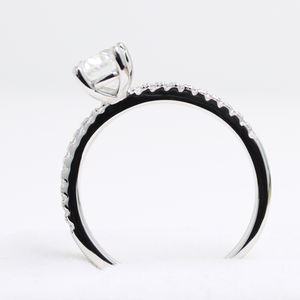 White Gold 1ct Oval Moissanite Slimline Dazzle Ring