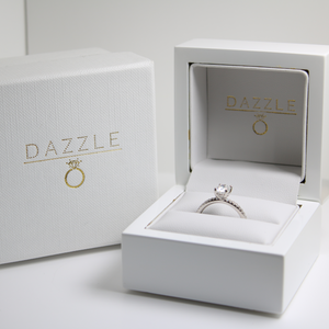 White Gold 1ct Oval Moissanite Slimline Dazzle Ring