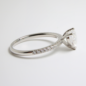 White Gold 1ct Oval Moissanite Slimline Dazzle Ring