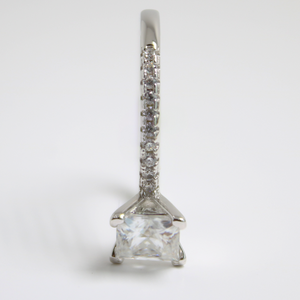 White Gold 1ct Square Moissanite Slimline Dazzle Ring