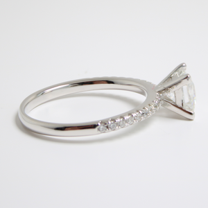 White Gold 1ct Square Moissanite Slimline Dazzle Ring