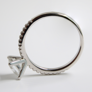 White Gold 1ct Square Moissanite Slimline Dazzle Ring