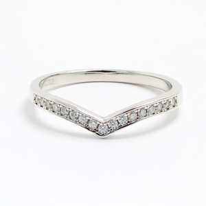 White Gold Wishbone Moissanite Dazzle Ring