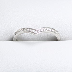 White Gold Wishbone Moissanite Dazzle Ring
