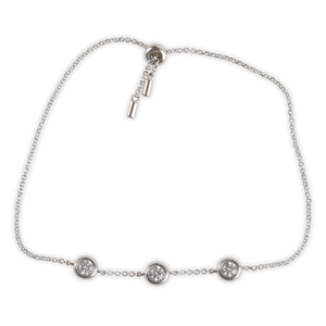 1ct White Gold Round Moissanite Enclosed Silver Dazzle Bracelet