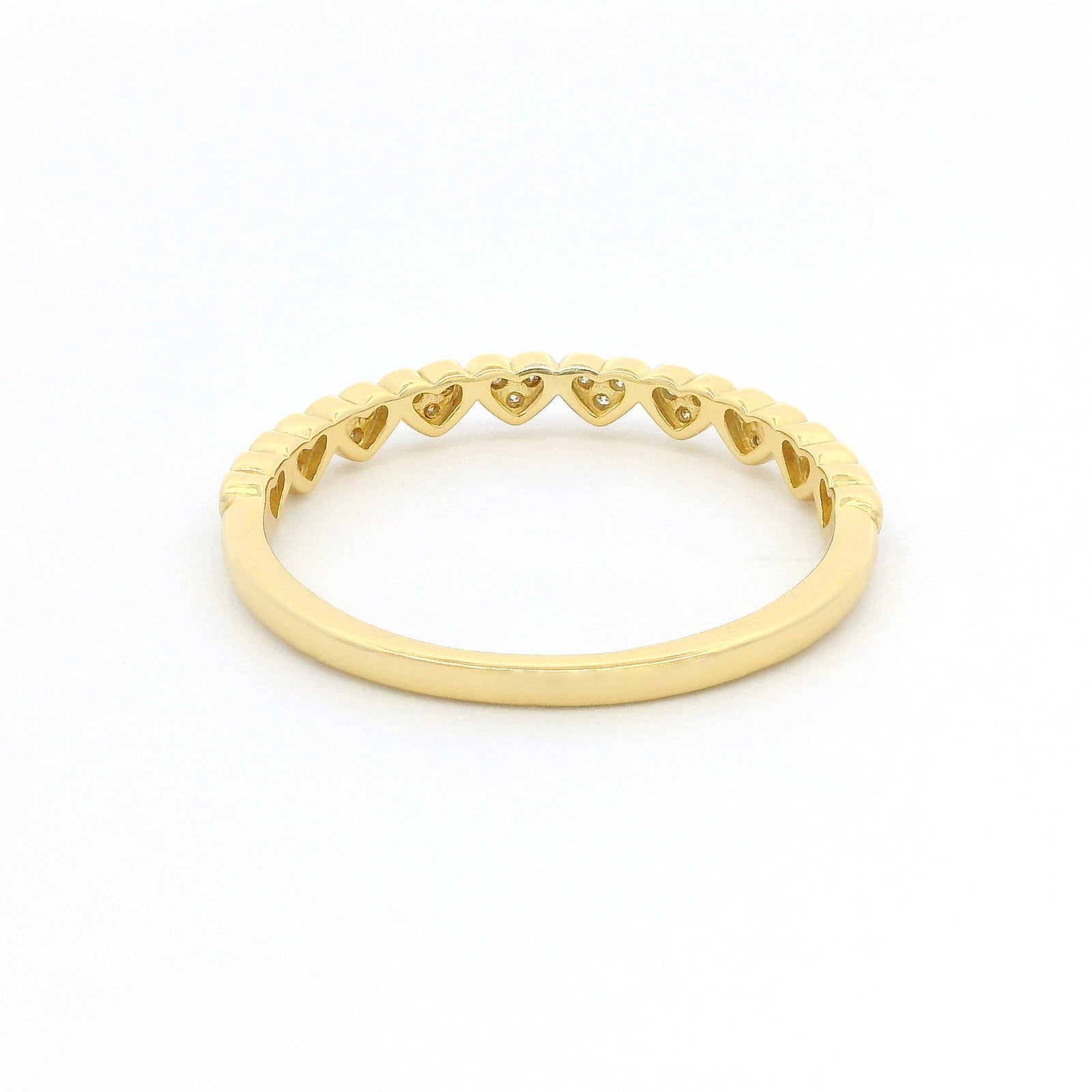 Gold Heart Moissanite Half Eternity Slimline Dazzle Ring