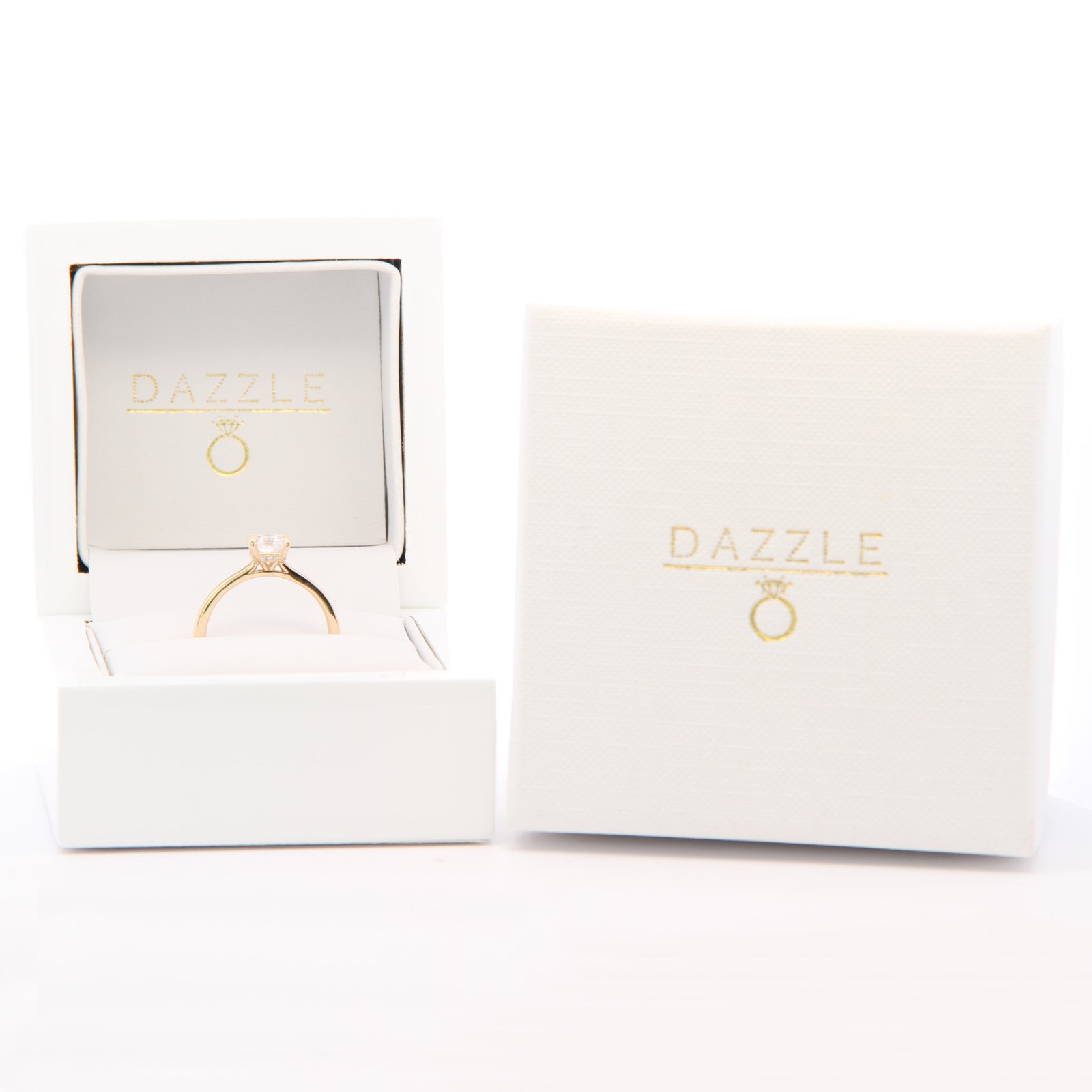 1ct Princess Cut Moissanite Engagement Ring | 18K Gold Classic Dazzle Ring