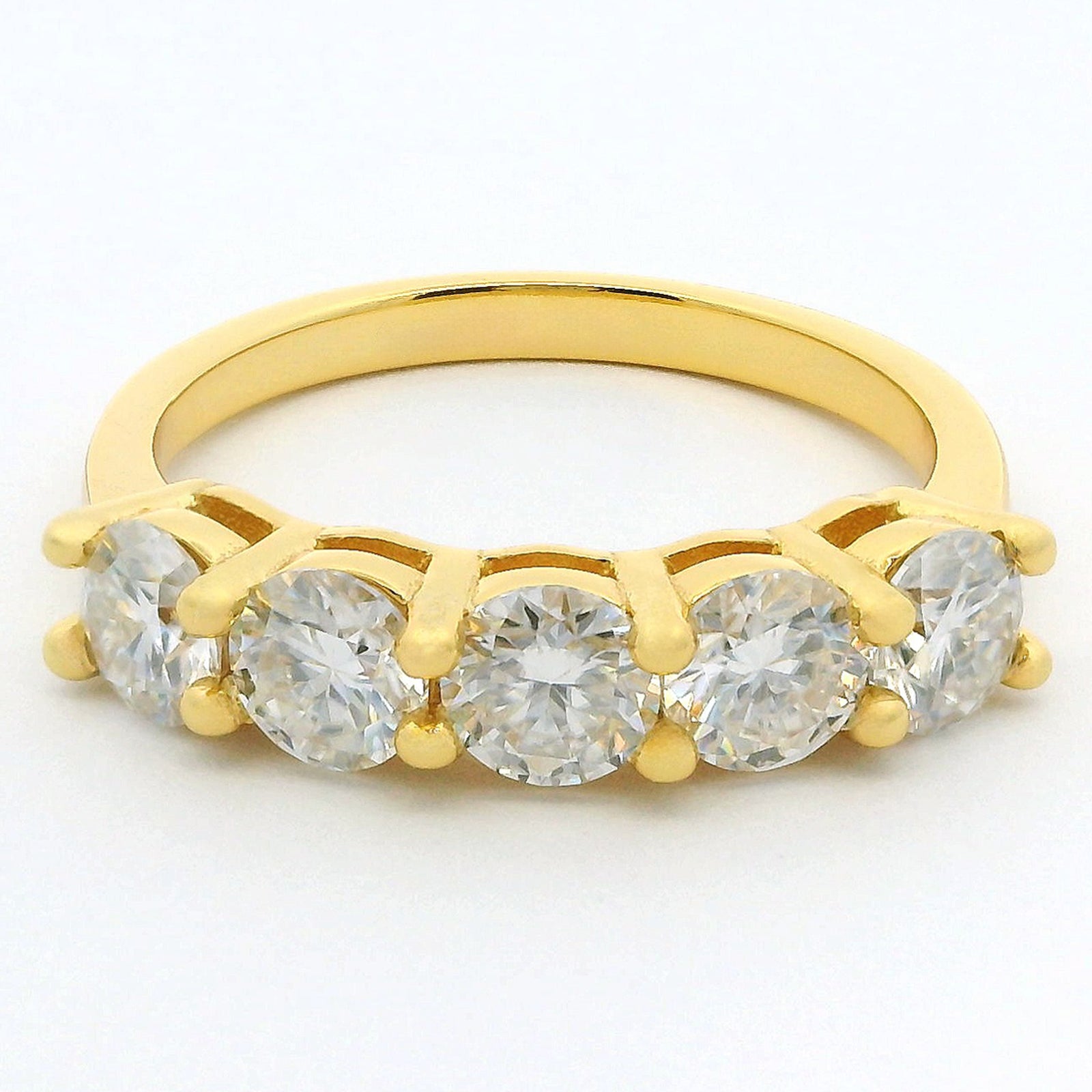 Gold 1.5ct Moissanite 5 Stone Dazzle Ring