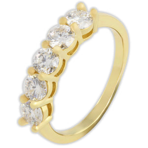 Gold 1.5ct Moissanite 5 Stone Dazzle Ring