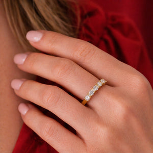 Gold 1.5ct Moissanite 5 Stone Dazzle Ring