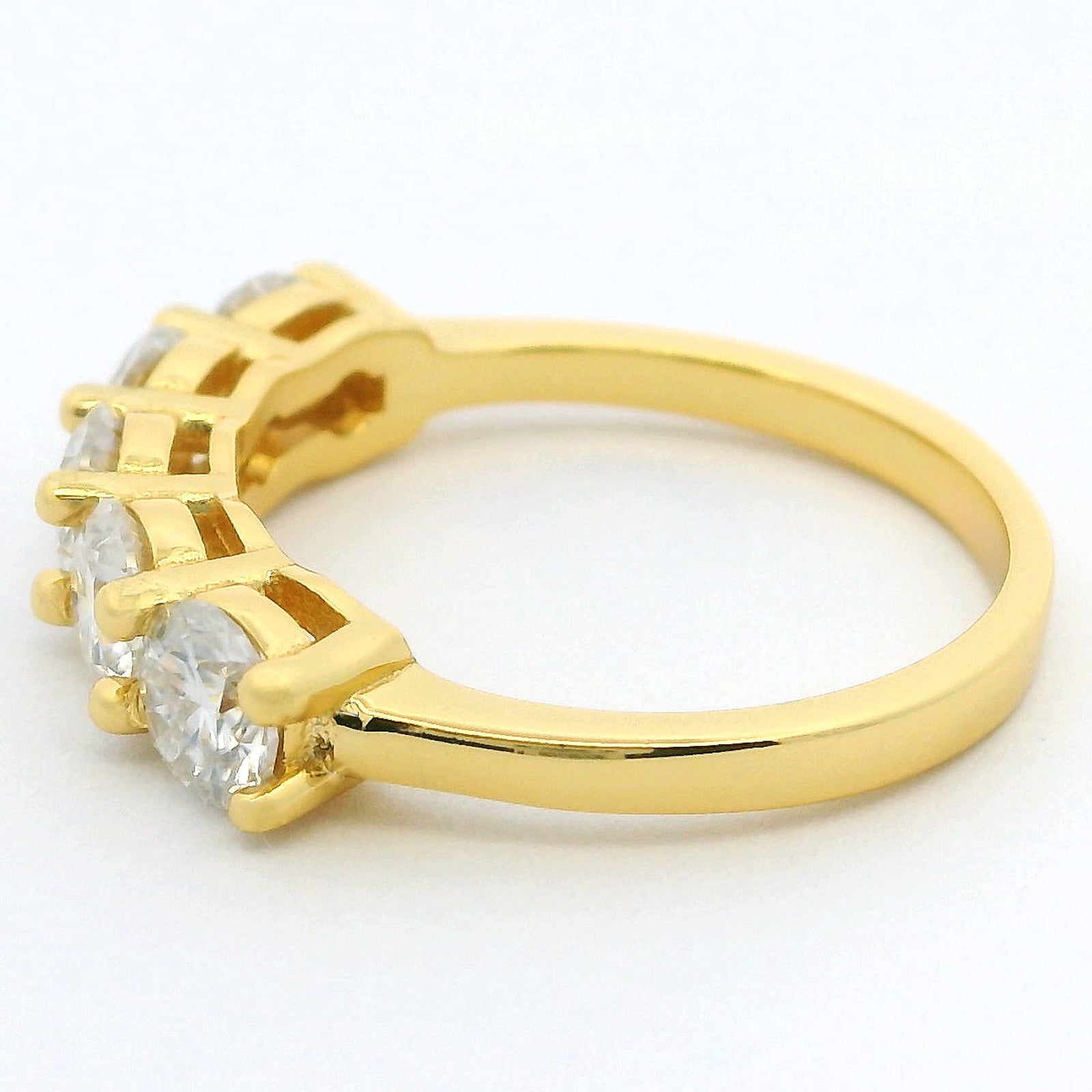 Gold 1.5ct Moissanite 5 Stone Dazzle Ring