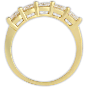 Gold 1.5ct Moissanite 5 Stone Dazzle Ring