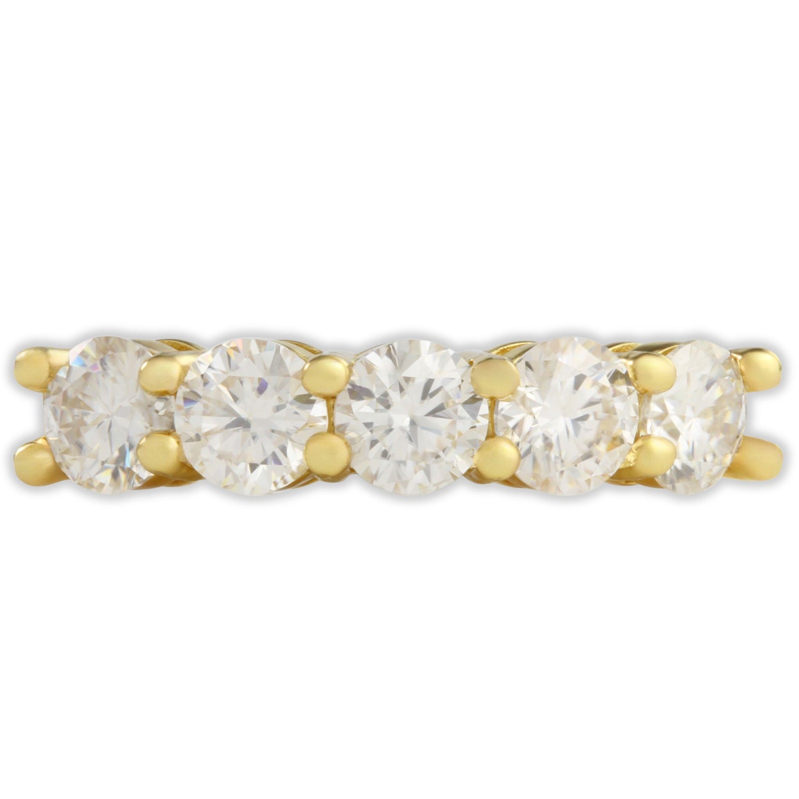 Gold 1.5ct Moissanite 5 Stone Dazzle Ring