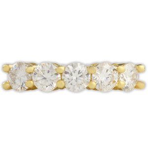 Gold 1.5ct Moissanite 5 Stone Dazzle Ring