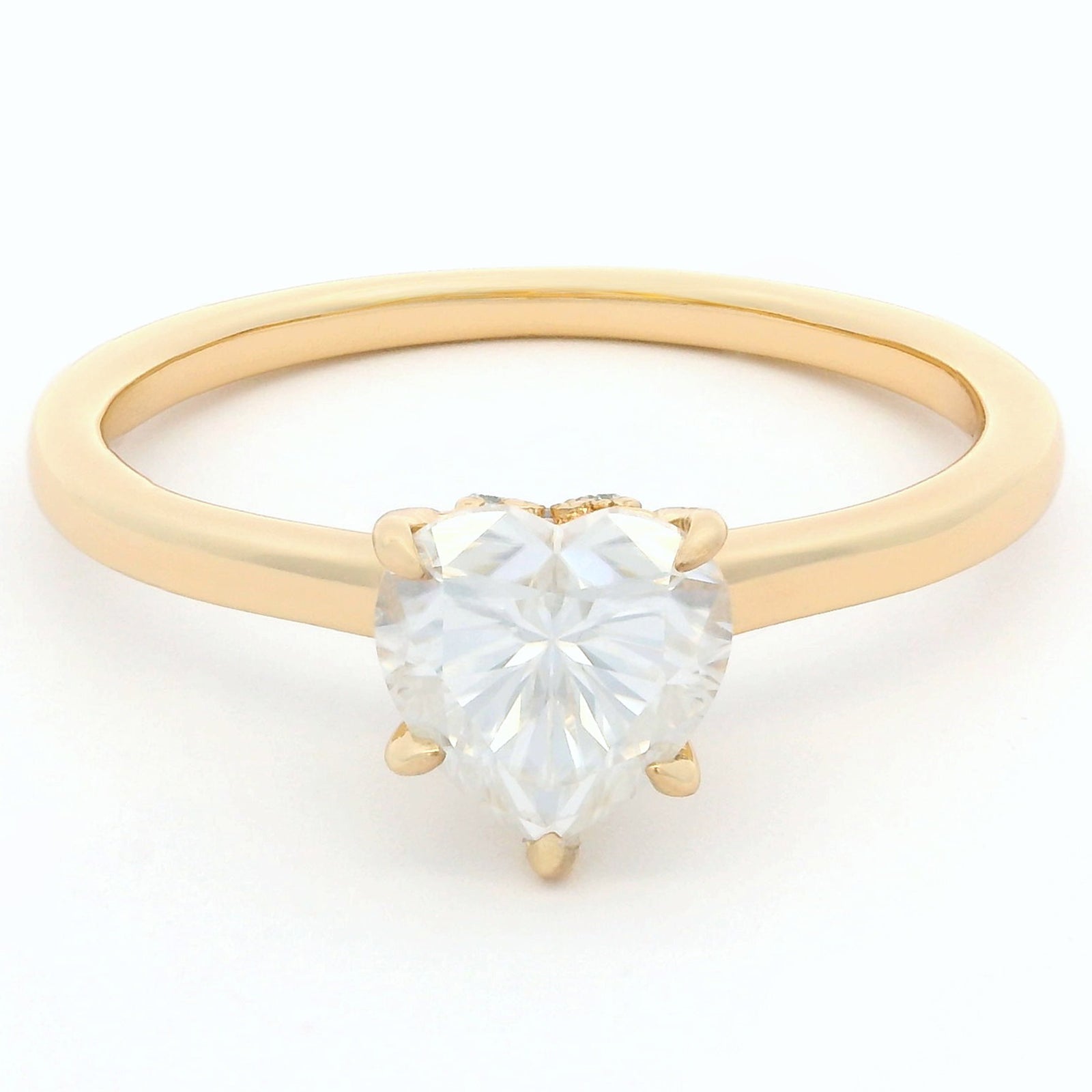 1ct Heart Moissanite Engagement Ring | 18K Gold Classic Dazzle Ring