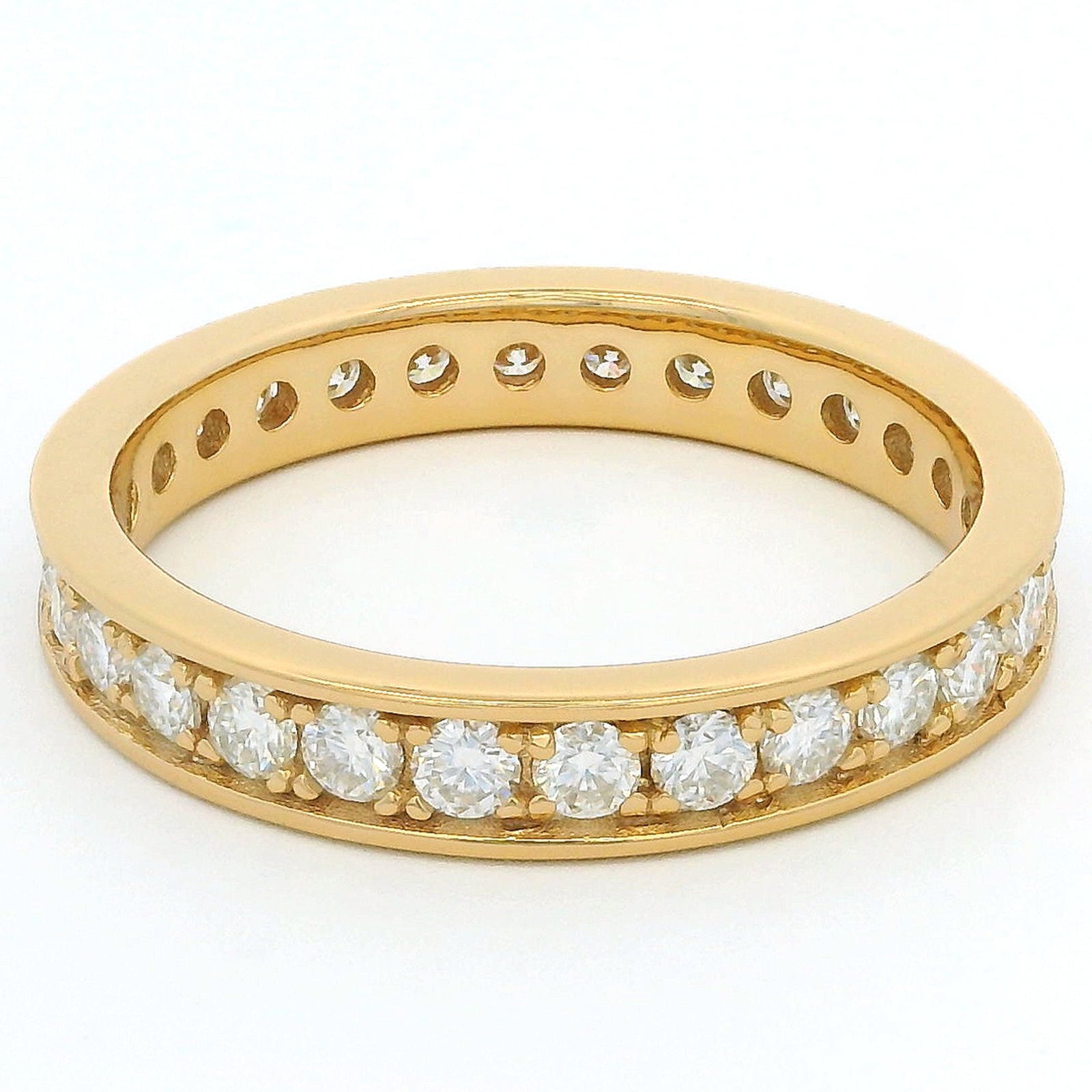 1ct Round Moissanite Full Eternity Ring | 18K Gold Dazzle Ring