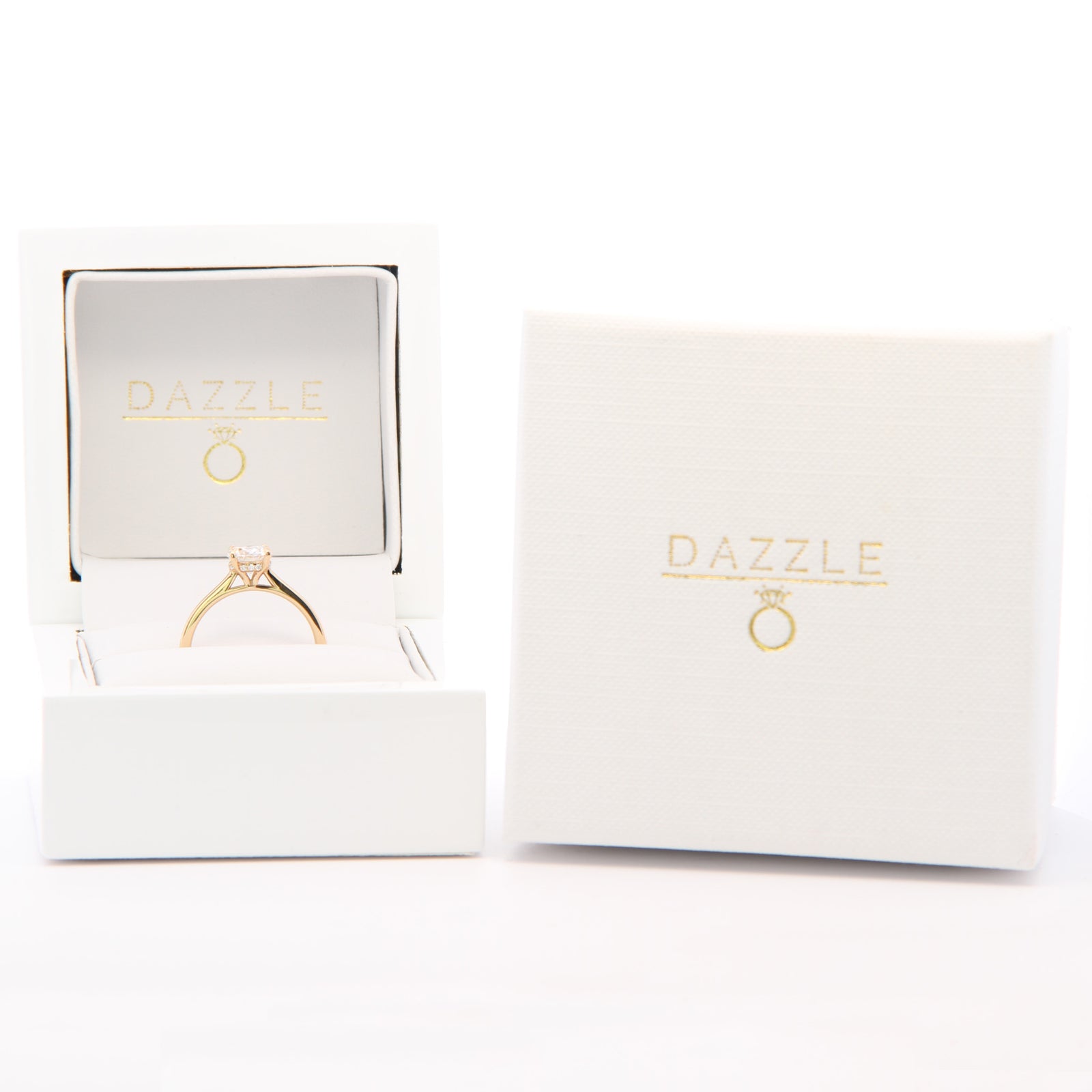 1ct Round Brilliant Moissanite Engagement Ring | 18K Gold Classic Dazzle Ring