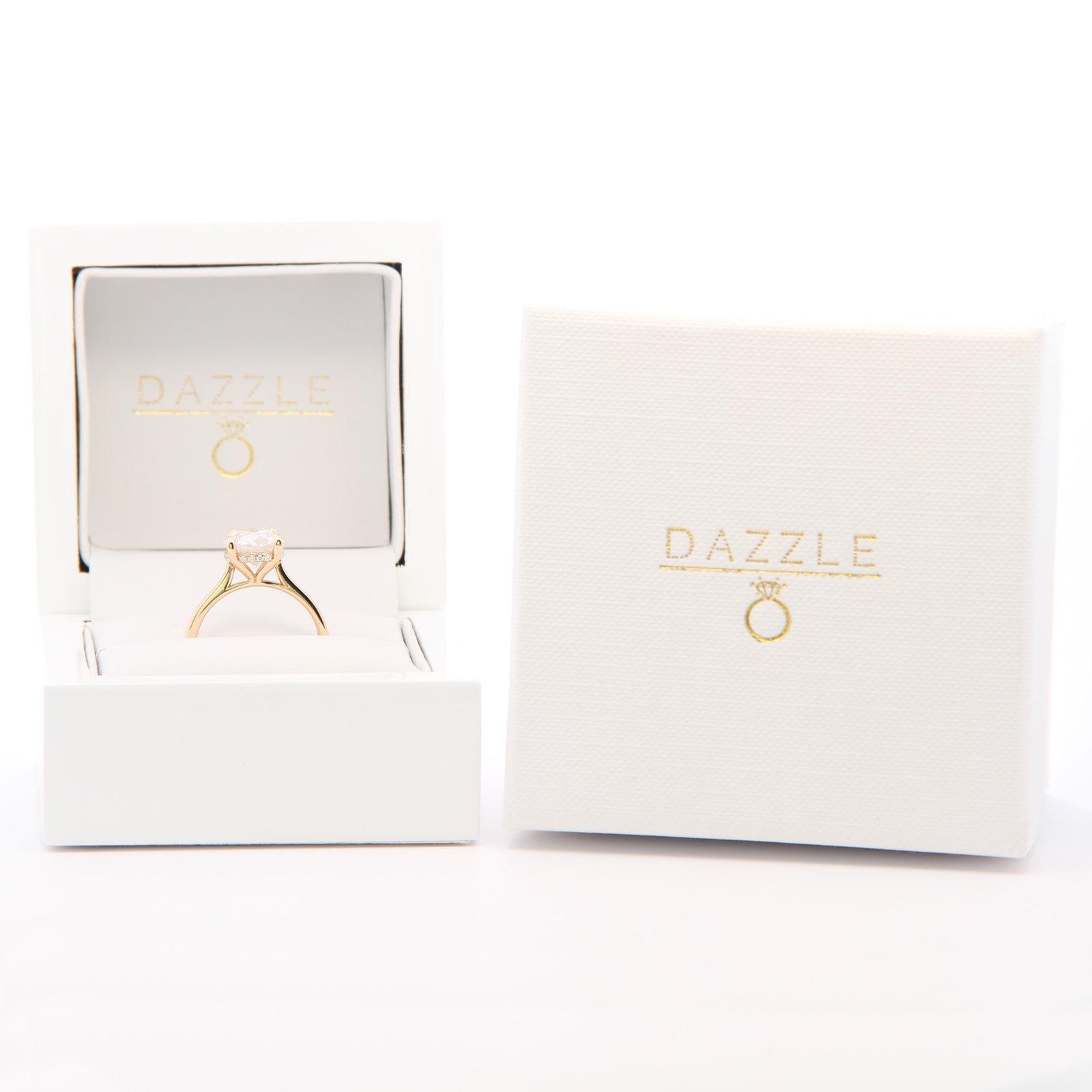3ct Round Brilliant Moissanite Engagement Ring | 18K Gold Classic Dazzle Ring
