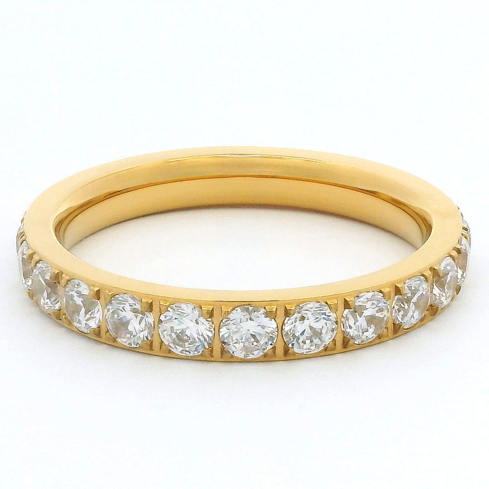3mm Gold Full Glitz Eternity Ring | Cubic Zirconia Stacking Ring