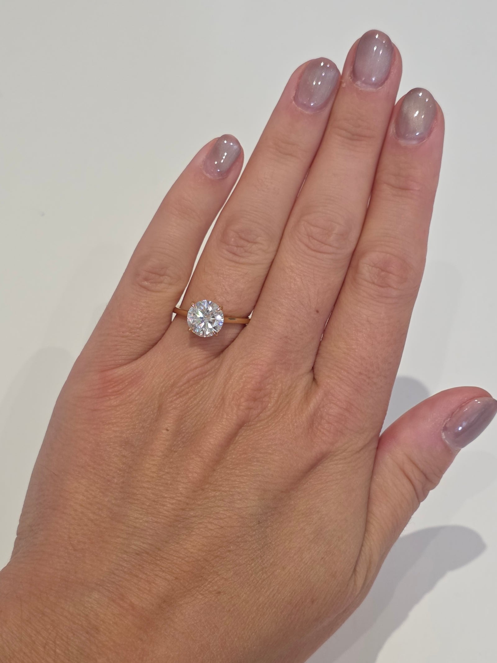 3ct Round Brilliant Moissanite Engagement Ring | 18K Gold Classic Dazzle Ring