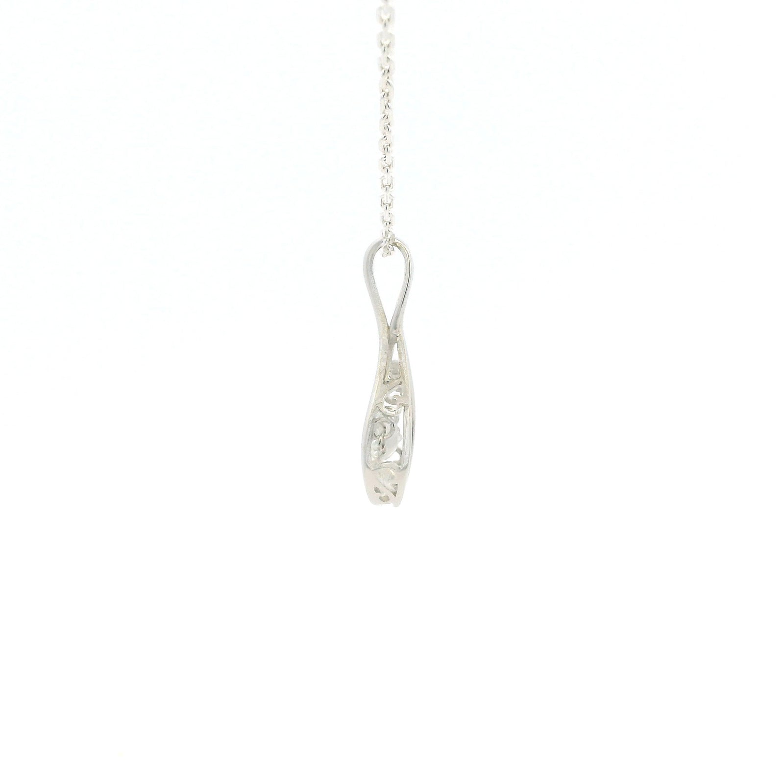 White Gold Infinity Moissanite Silver Dazzle Pendant Necklace