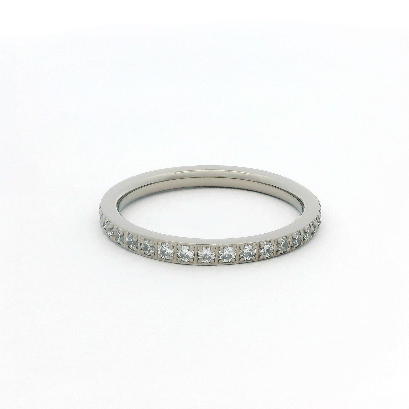 2mm Original Titanium Full Glitz Eternity Ring | Cubic Zirconia Stacking Ring
