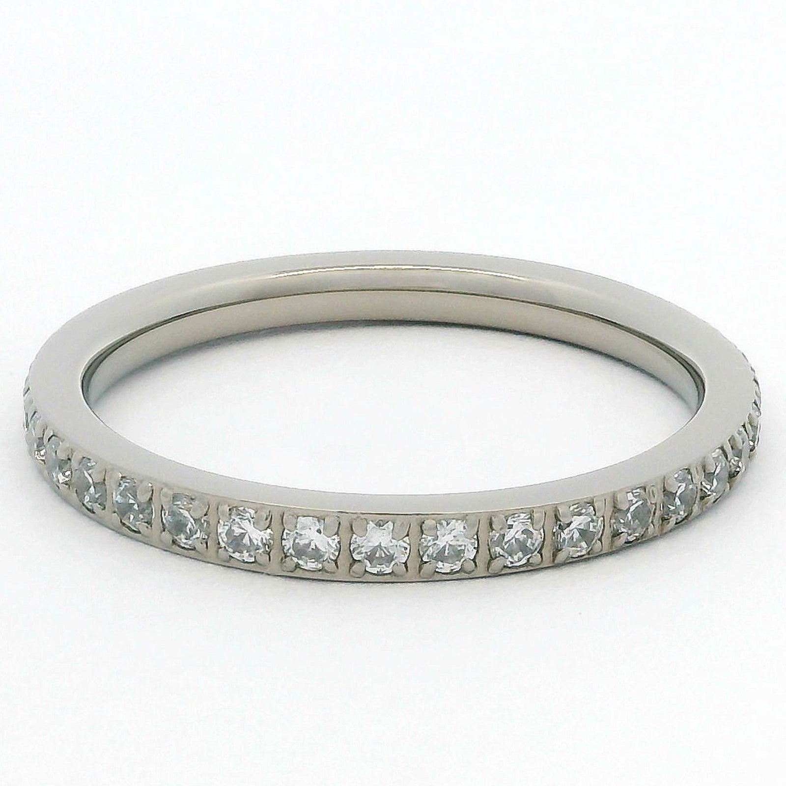 2mm Original Titanium Full Glitz Eternity Ring | Cubic Zirconia Stacking Ring