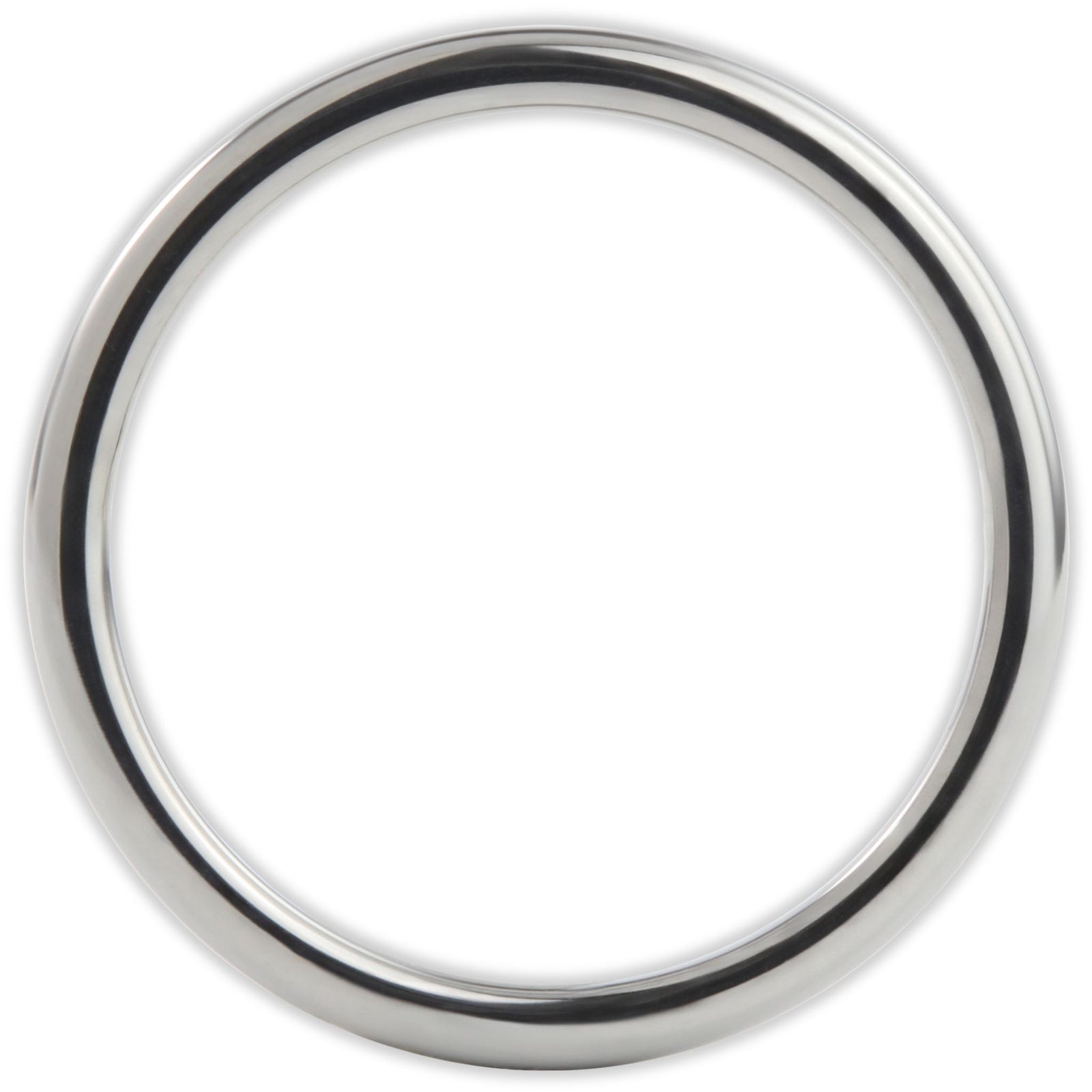 Side profile of tungsten ring showing curved band and comfort fit shape