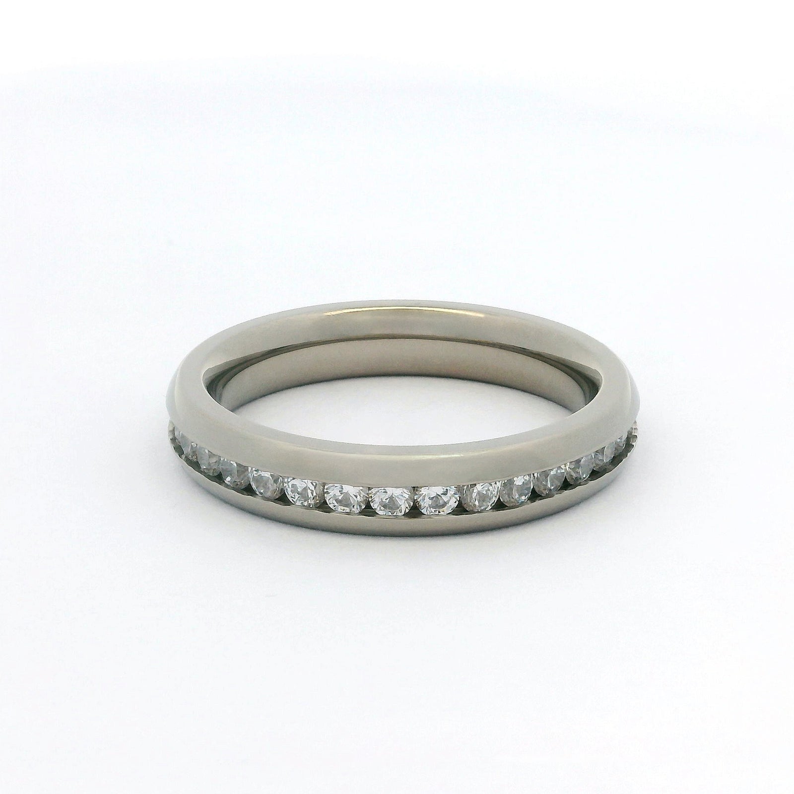 4mm Original Titanium Full Glitz Eternity Ring | Cubic Zirconia Stacking Ring