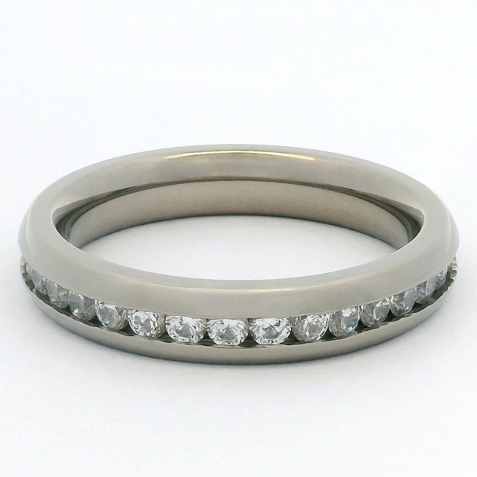 4mm Original Titanium Full Glitz Eternity Ring | Cubic Zirconia Stacking Ring