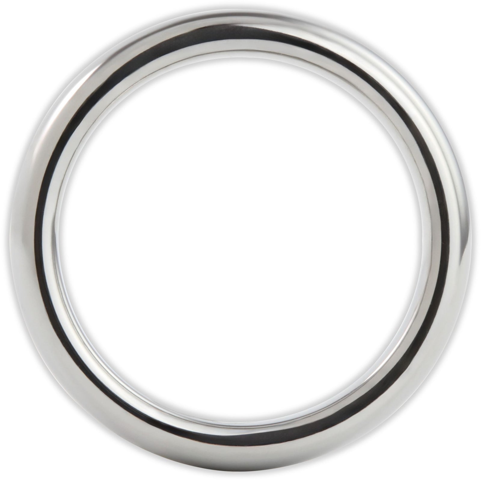Side profile of tungsten ring showing curved band and comfort fit shape
