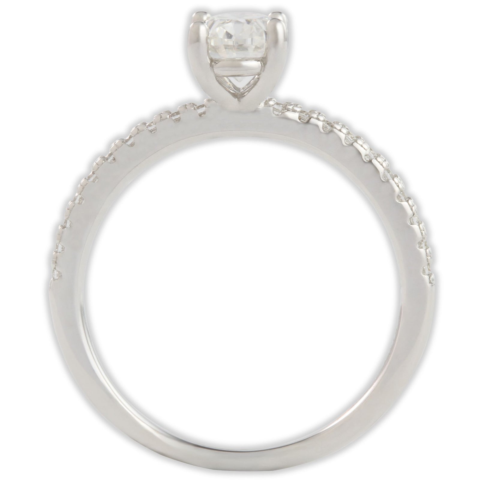 White Gold 1ct Oval Moissanite Slimline Dazzle Ring