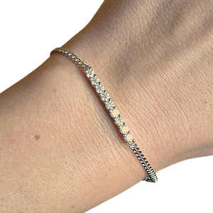 1ct White Gold Moissanite Part Tennis Silver Dazzle Bracelet