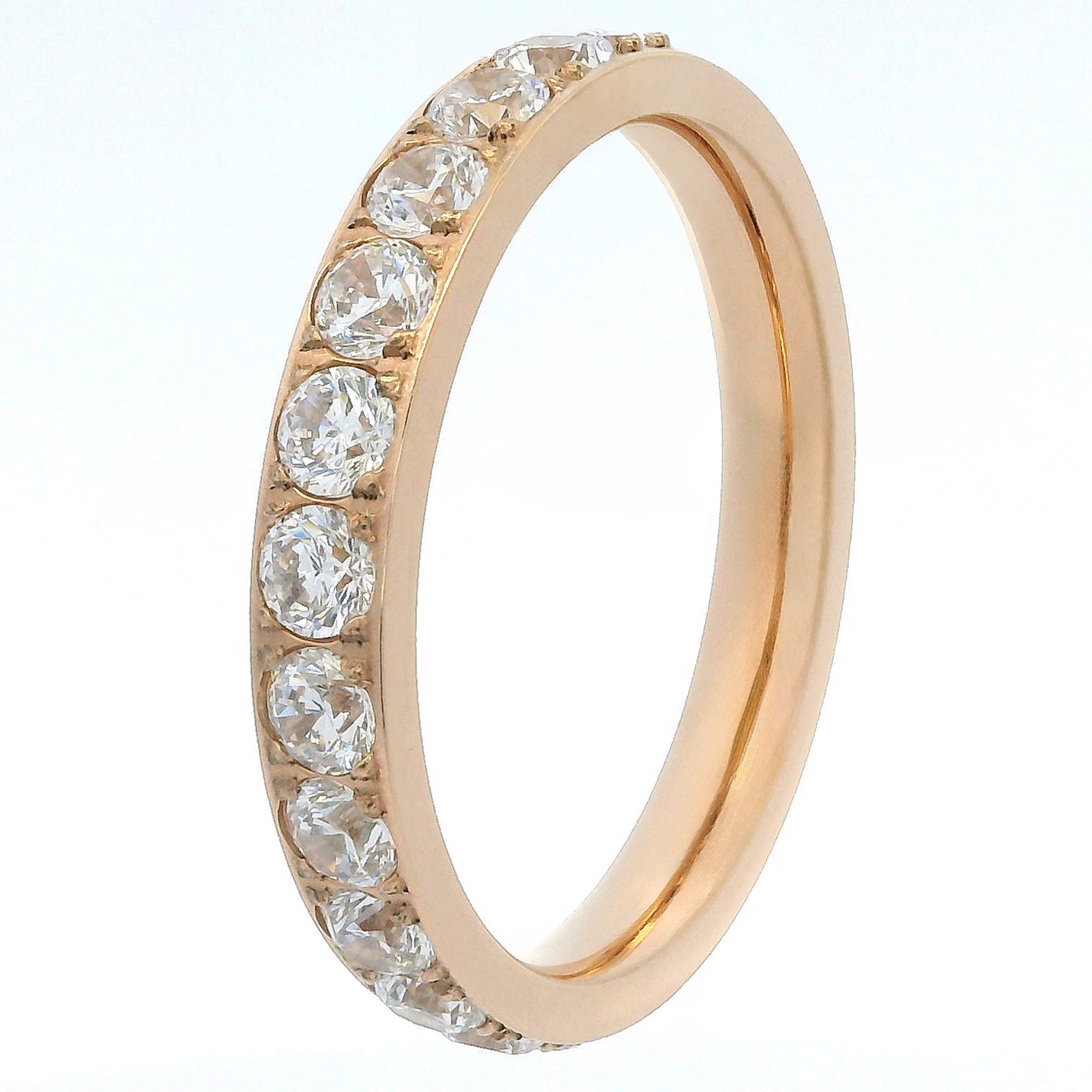 3mm Rose Gold Full Glitz Eternity Ring | Cubic Zirconia Stacking Ring