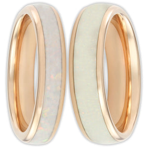 The Rose Gold White Opal Wonder Ring Set