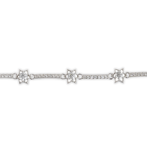 1ct White Gold Moissanite Ten Star Silver Dazzle Bracelet