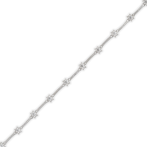 1ct White Gold Moissanite Ten Star Silver Dazzle Bracelet
